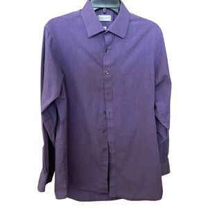 Men’s Van Heusen Wrinkle Free Purple Button Down Shirt Size 15-15 1/2